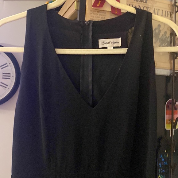 Little Black dress by emerald Sunday women’s L. All black V-neck zipper back. - Picture 3 of 4